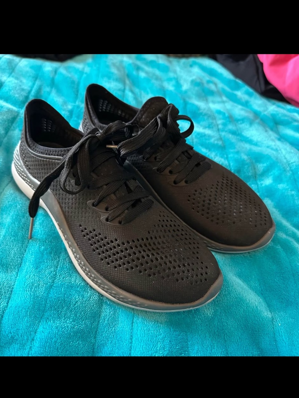 Women’s Black Lace-Up Athletic Shoes Crocs